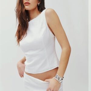Reformation Marleigh Linen Top Size 6 White